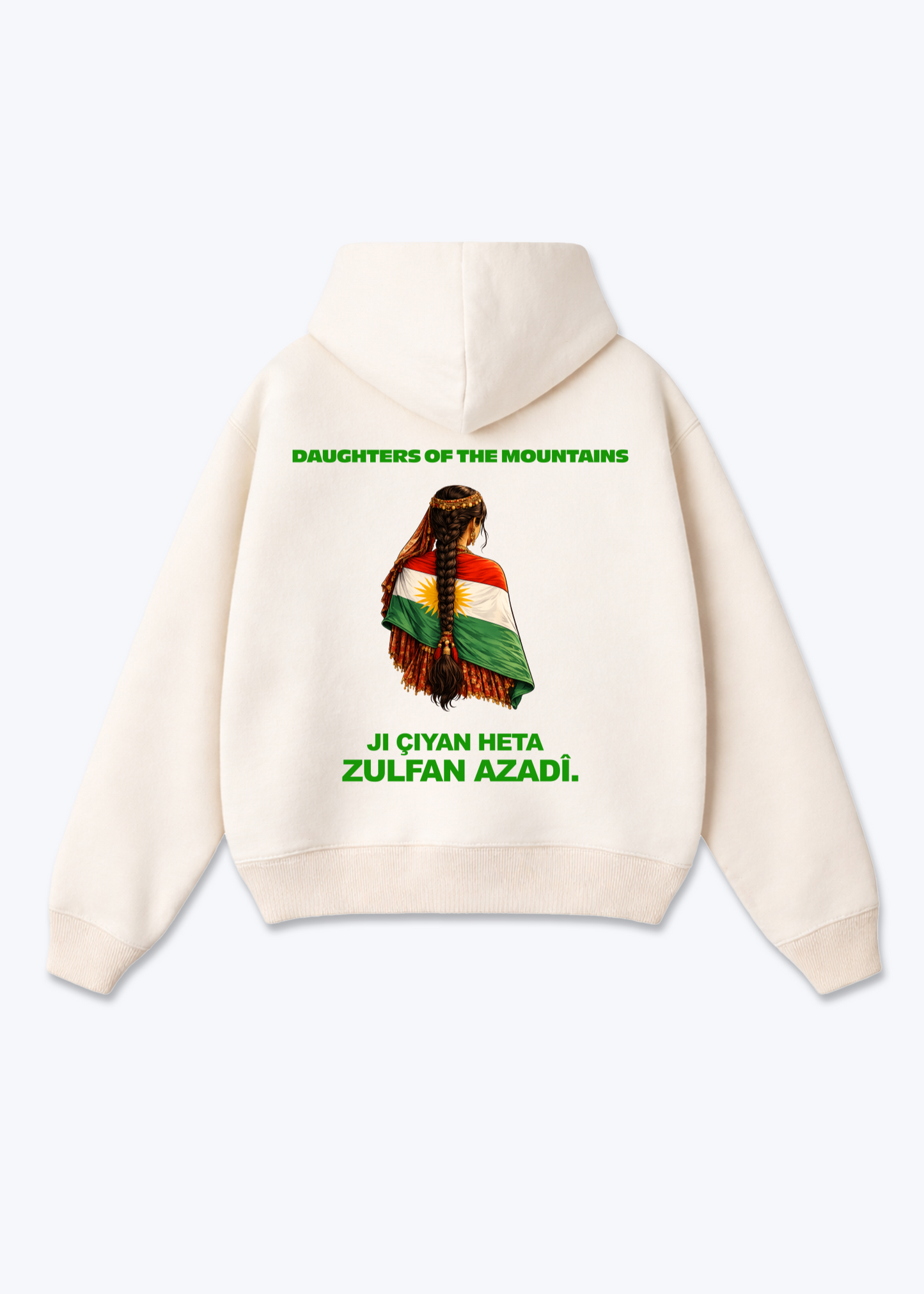 Daughters of the mountains Oversized Hoodie - Beige Back (Designed)