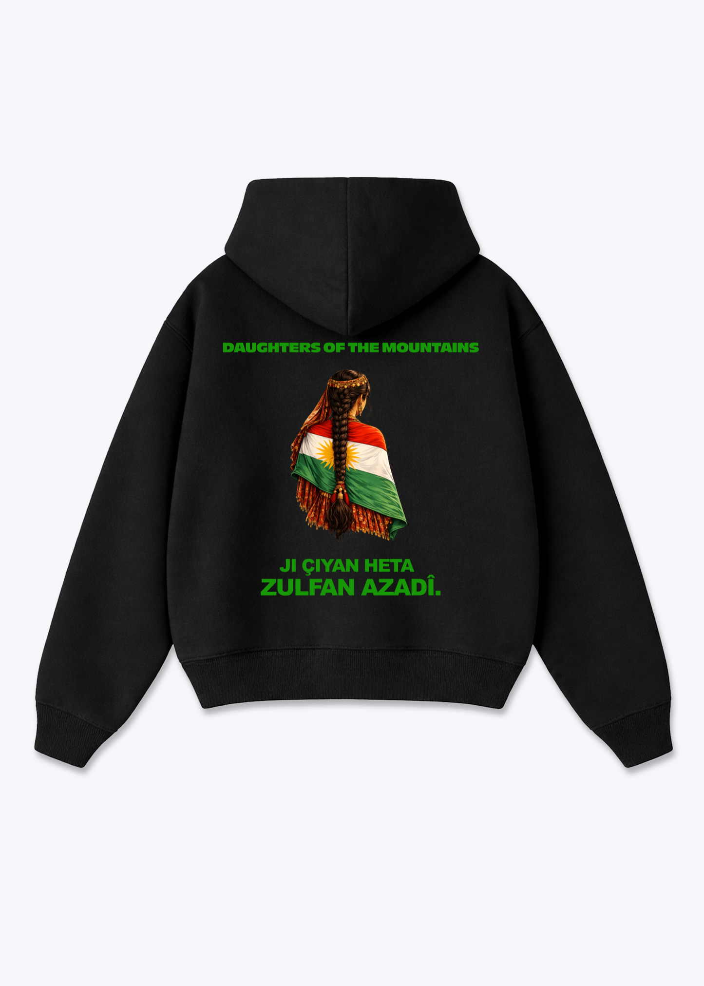 Daughters of the mountains Oversized Hoodie - Black Back (Designed)