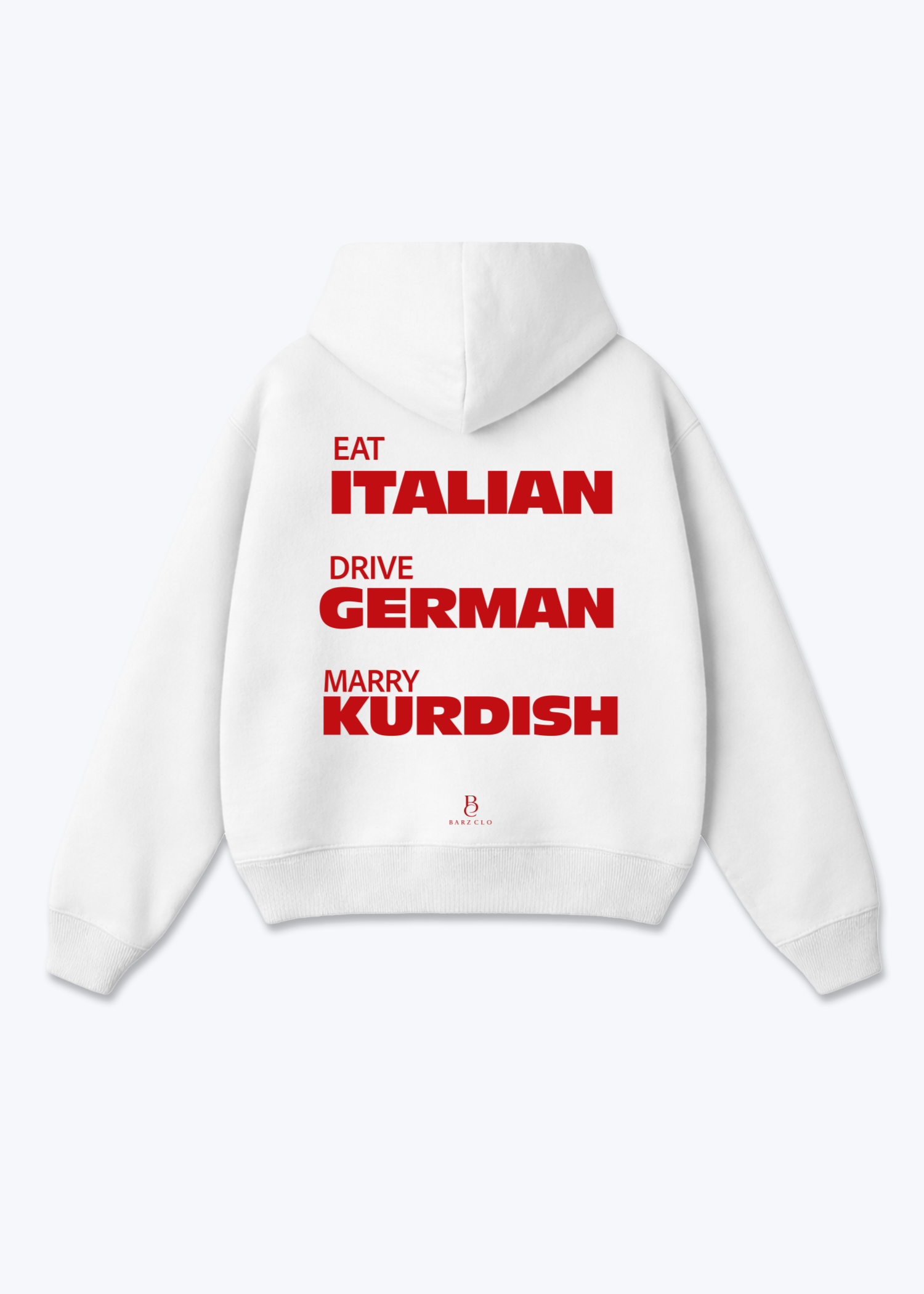 Eat Drive Marry Oversized Hoodie - White Back (Designed)