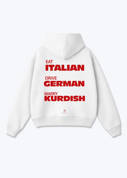 Eat Drive Marry Oversized Hoodie - White Back (Designed)