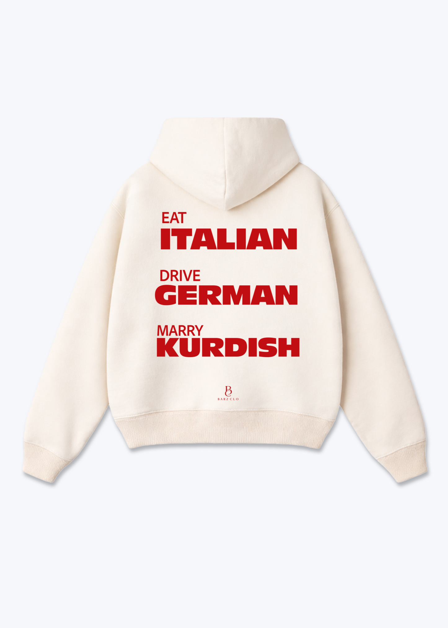 Eat Drive Marry Oversized Hoodie - Beige Back (Designed)