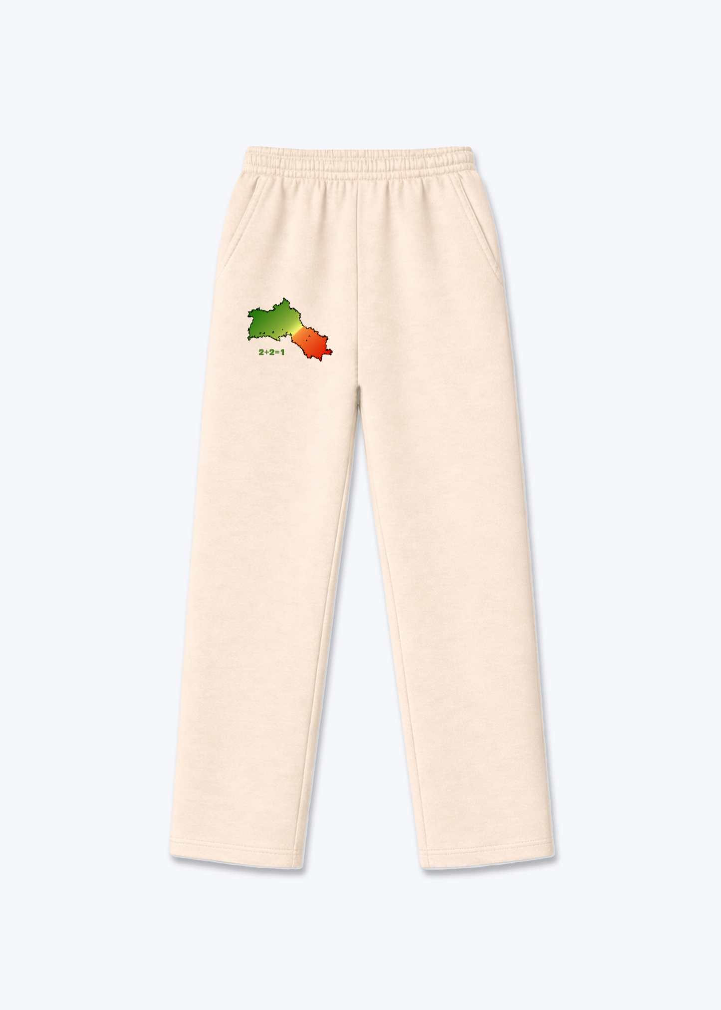Kurdistan Karte Trackpants(open leg jogger) - Beige Front (Designed)