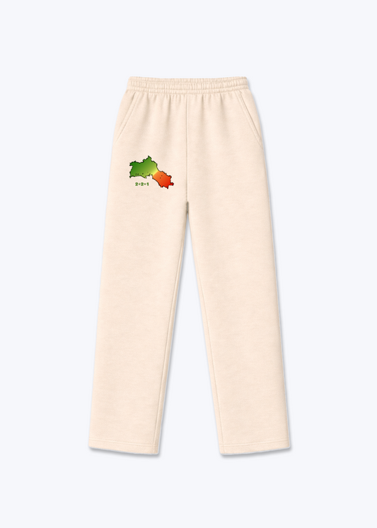 Kurdistan Karte Trackpants(open leg jogger) - Beige Front (Designed)