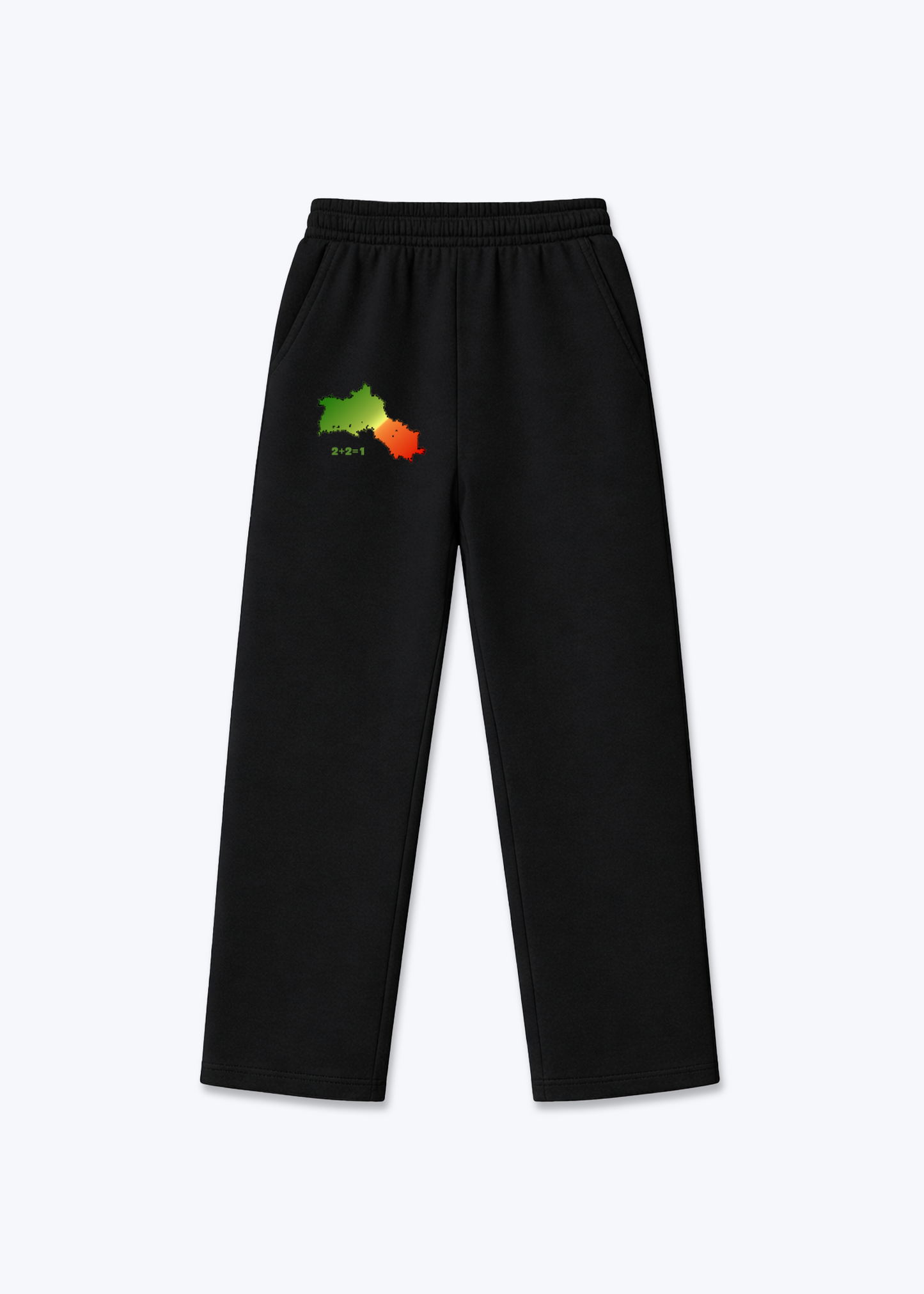 Kurdistan Karte Trackpants(open leg jogger) - Black Front (Designed)