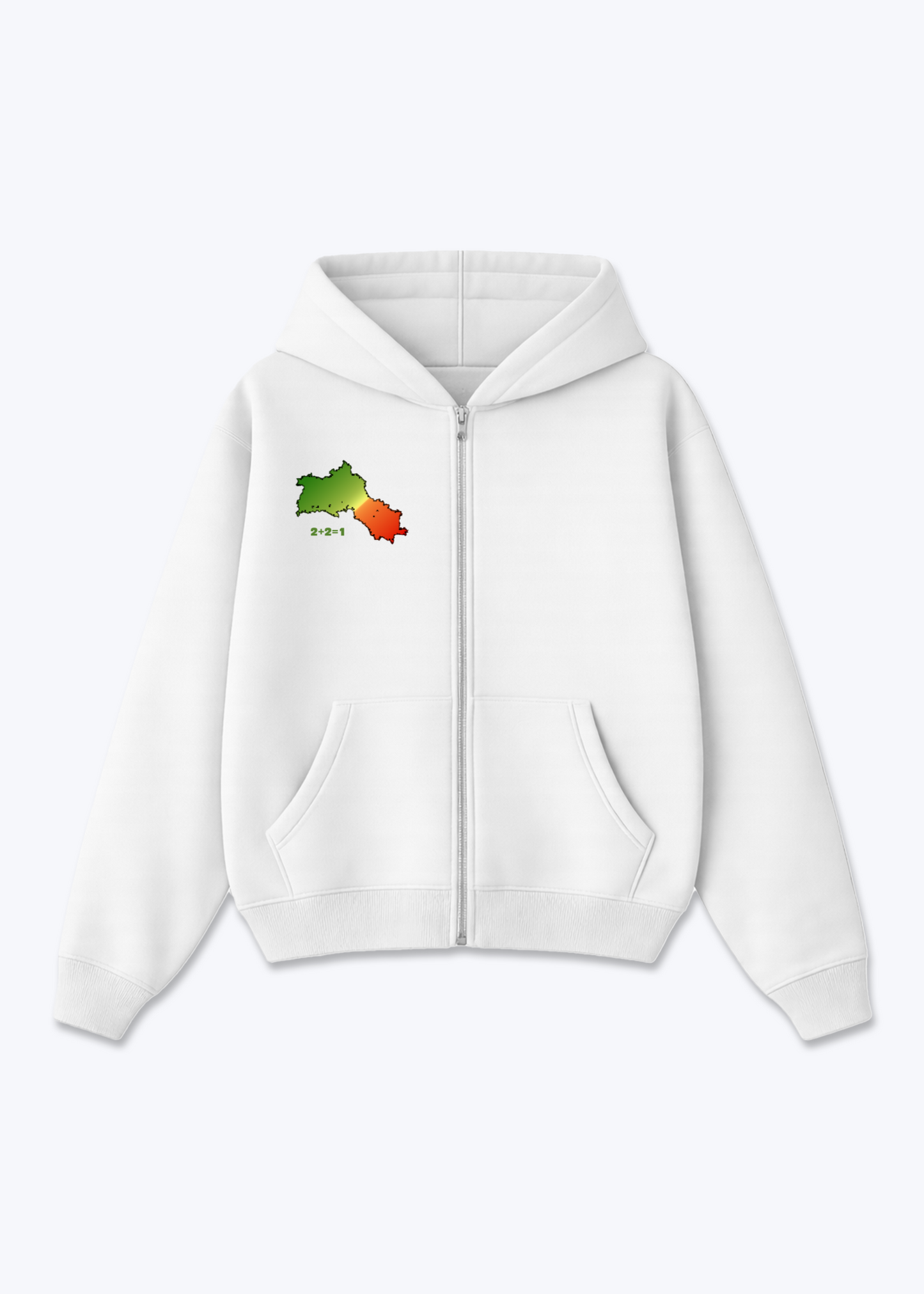 Kurdistan Karte Zip Hoodie - White Front (Designed)