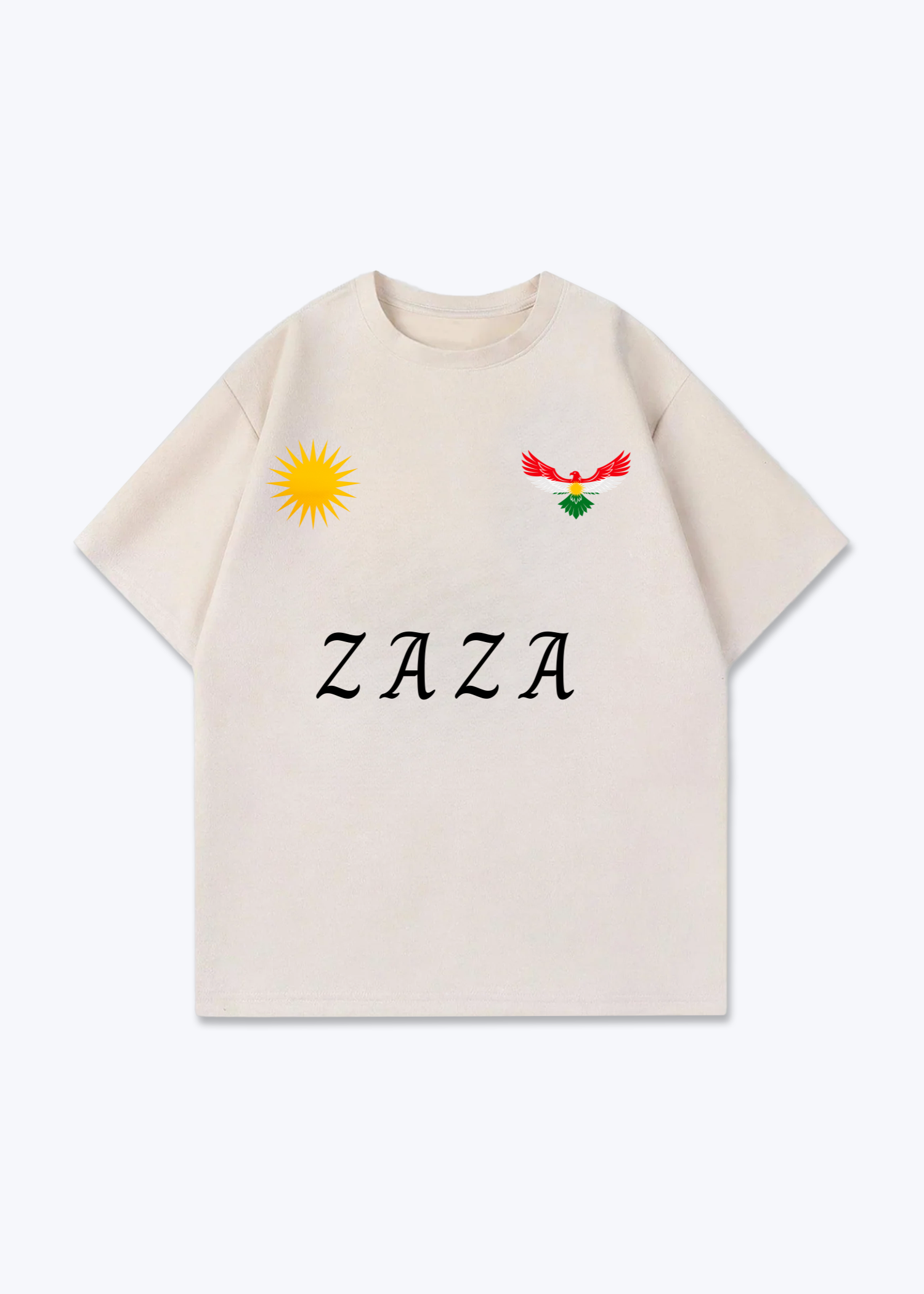 Zaza Trikot Oversized Shirt - Beige Front (Designed)