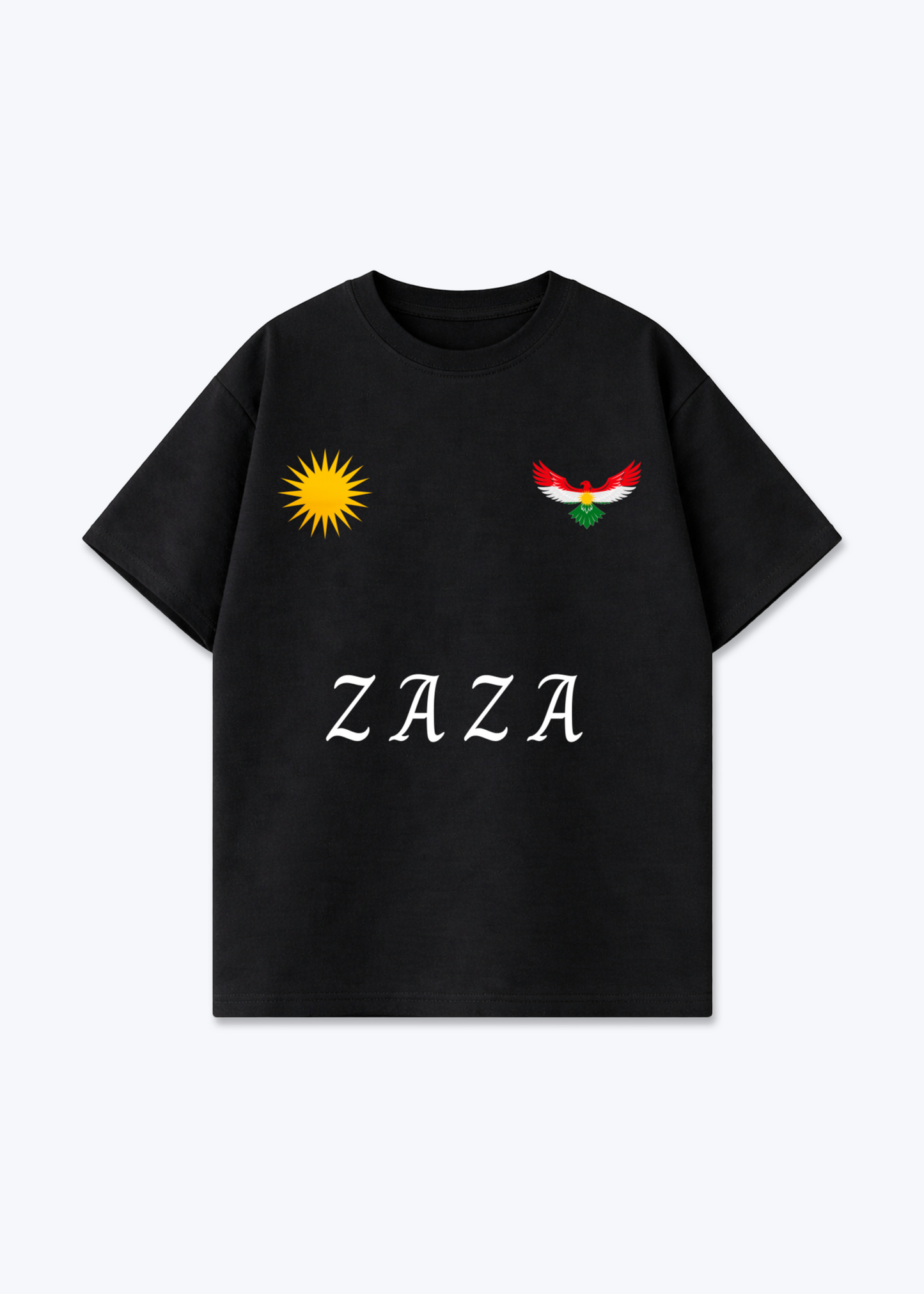 Zaza Trikot Oversized Shirt - Black Front (Designed)