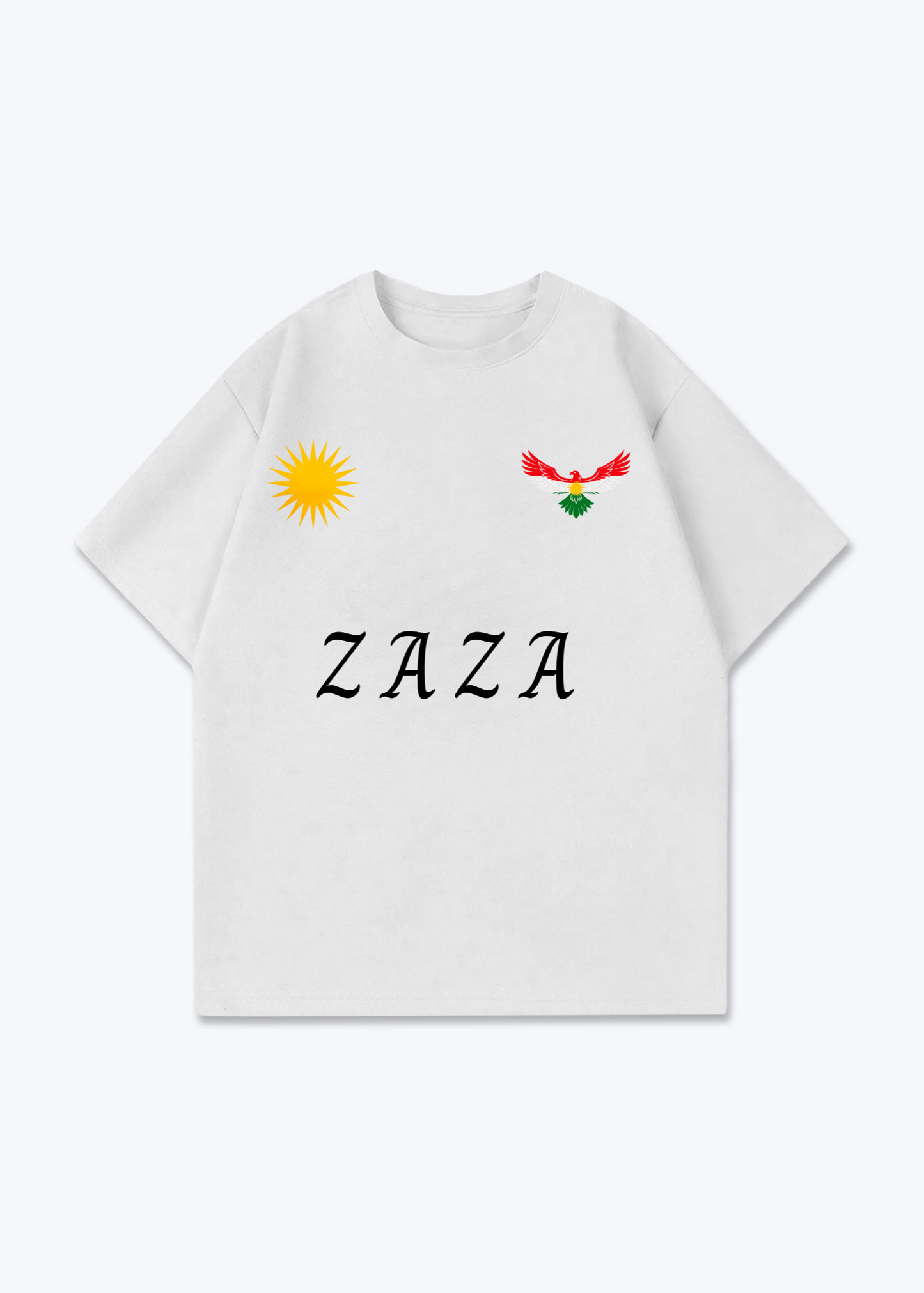 Zaza Trikot Oversized Shirt - White Front (Designed)