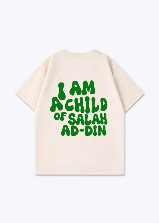 I am a Child of Salahaddin Oversized Shirt - Beige Back (Designed)