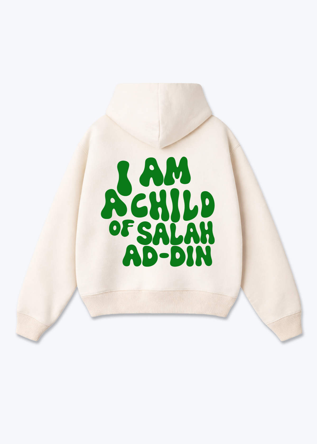 I am Child of Salahaddin Oversized Hoodie - Beige Back (Designed)