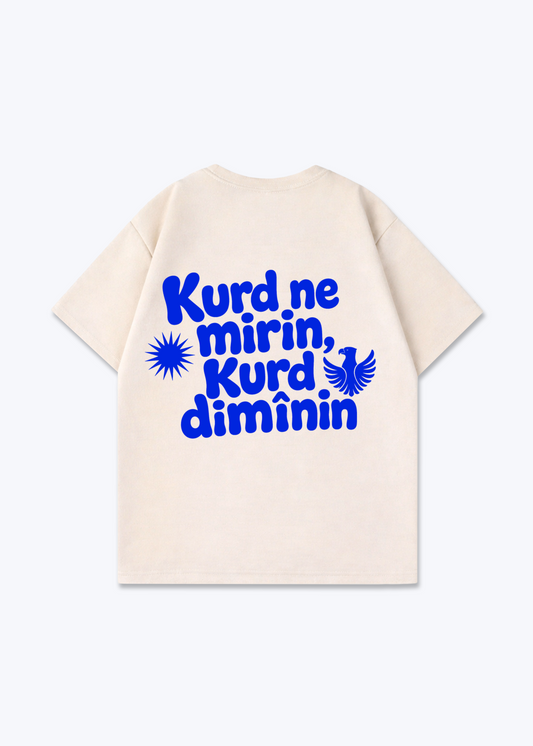 Kurd ne mirin Kurd diminin Oversized Shirt - Beige Back (Designed)