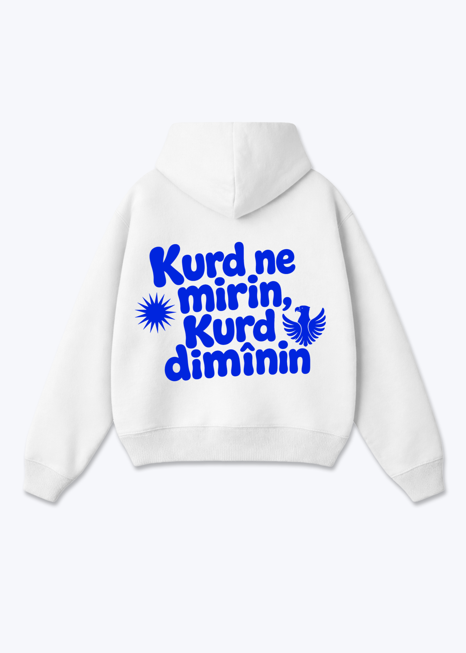 Kurd ne mirin kurd diminin Oversized Hoodie - White Back (Designed)