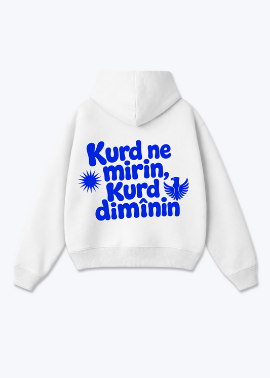 Kurd ne mirin kurd diminin Oversized Hoodie - White Back (Designed)