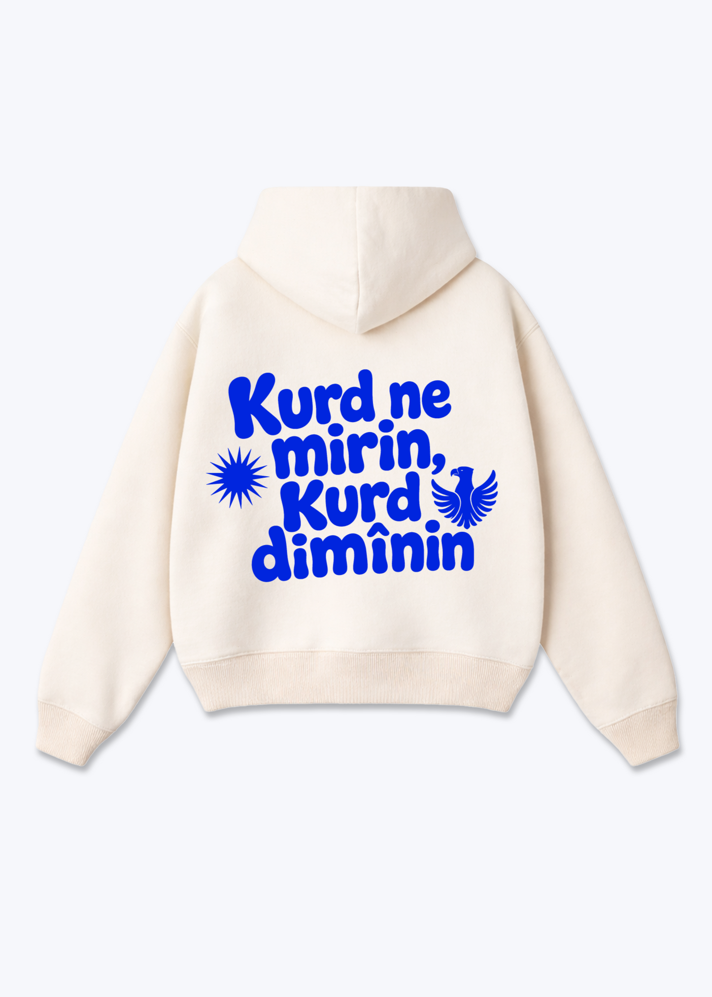 Kurd ne mirin kurd diminin Oversized Hoodie - Beige Back (Designed)