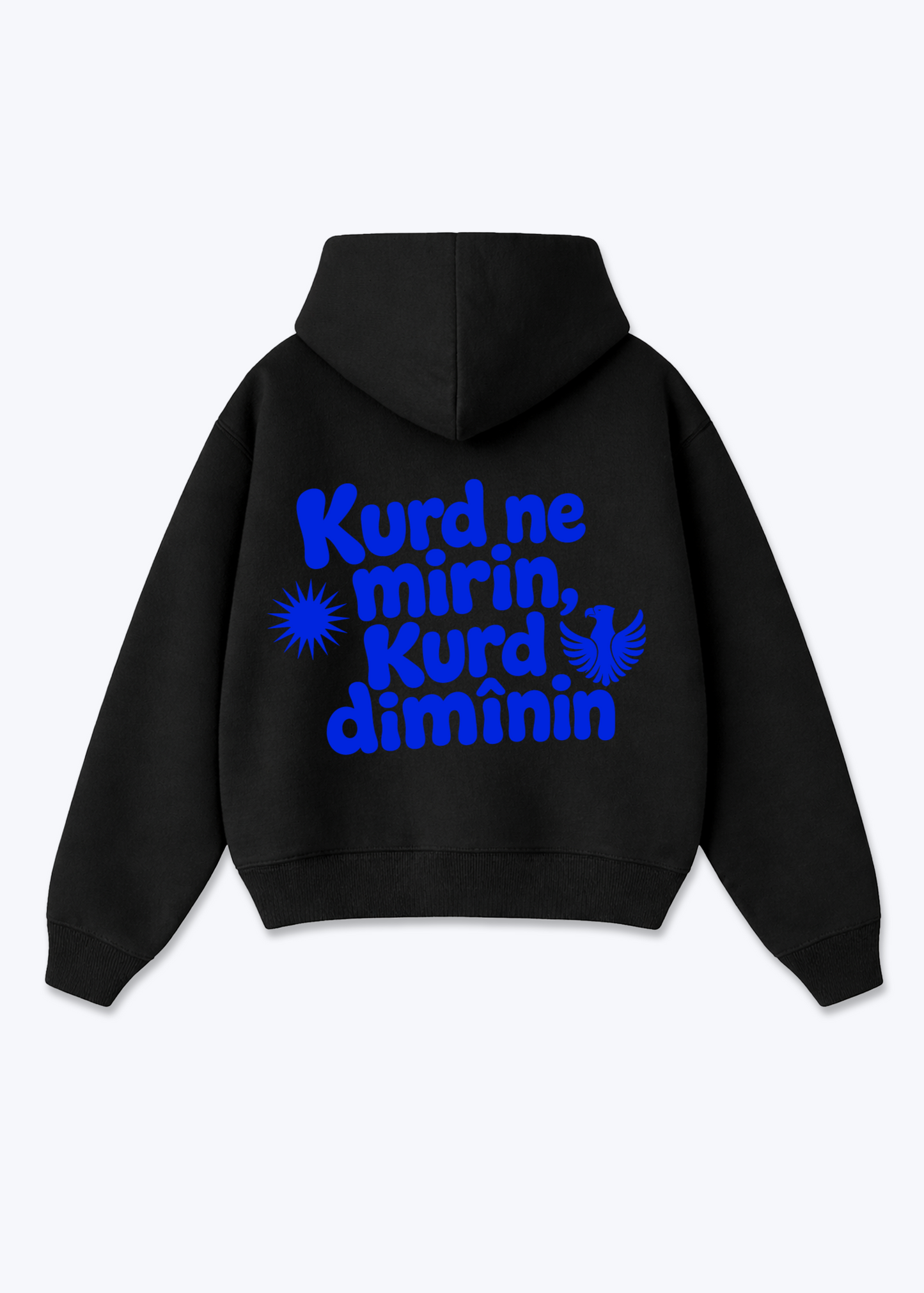 Kurd ne mirin kurd diminin Oversized Hoodie - Black Back (Designed)