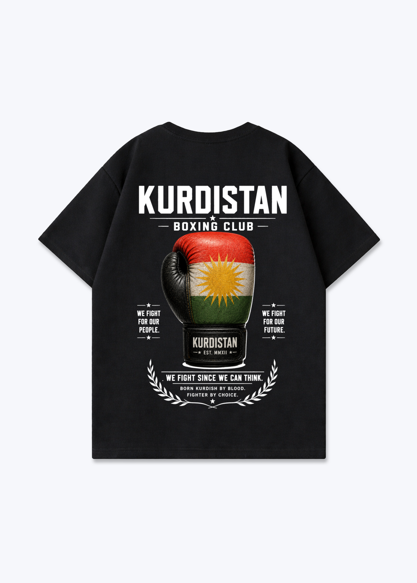 Kurdistan Boxhandschuh Oversized Shirt - Black Back (Designed)