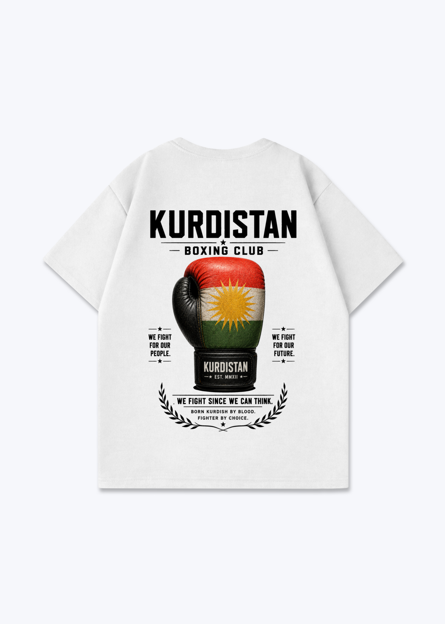 Kurdistan Boxhandschuh Oversized Shirt - White Back (Designed)