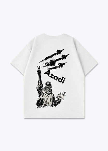 Azadi fly Oversized Shirt - White Back (Designed)