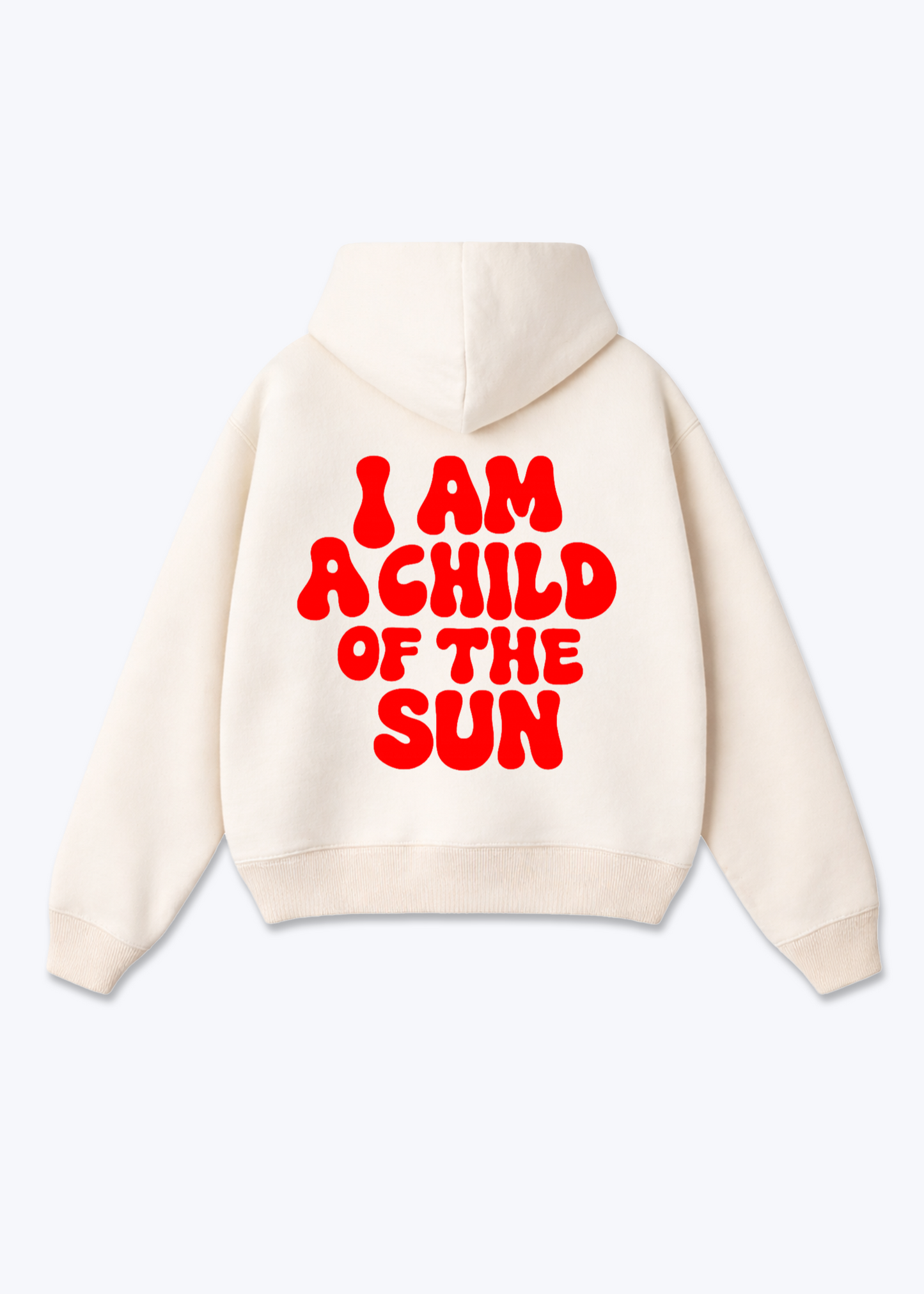 I am a Child of the Sun Oversized Hoodie - Beige Back (Designed)