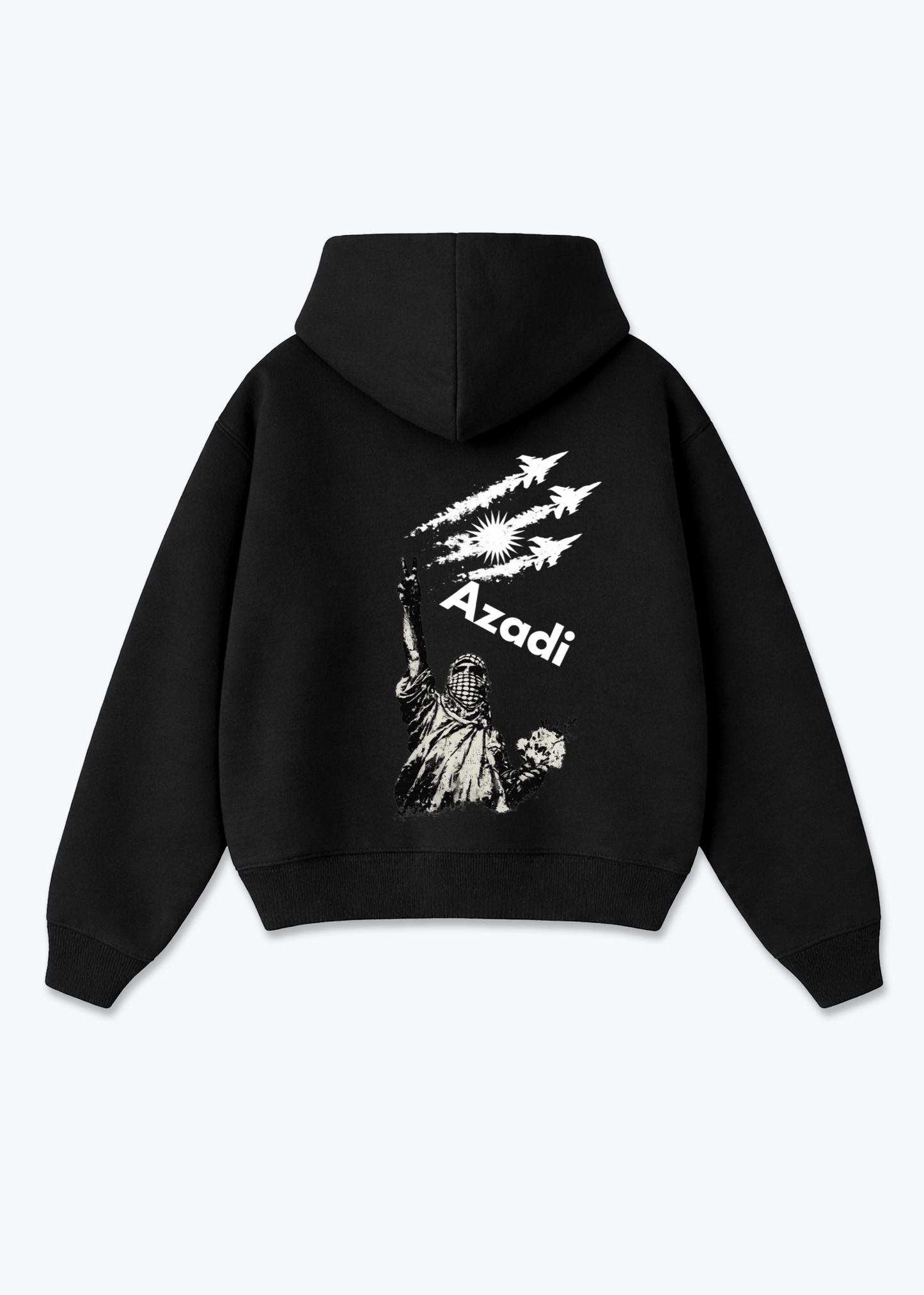 Azadi Fly Oversized Hoodie - Black Back (Designed)