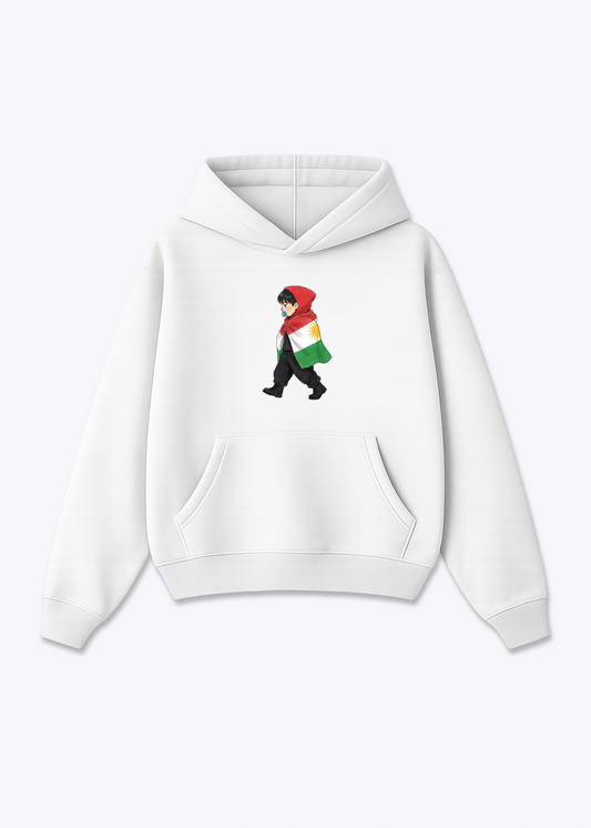 Kurdish Toddler Oversized Hoodie - White Front (Designed)