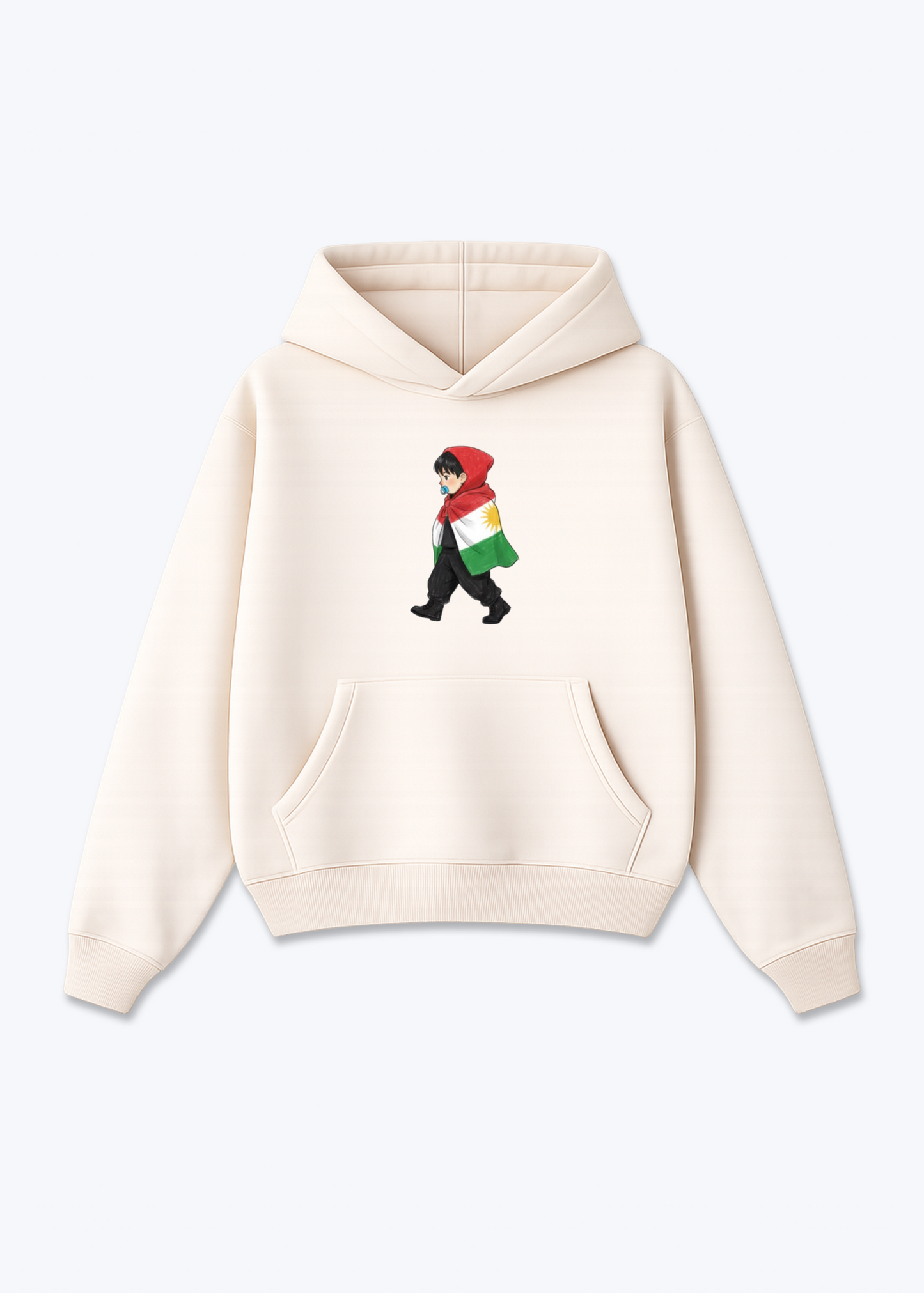 Kurdish Toddler Oversized Hoodie - Beige Front (Designed)