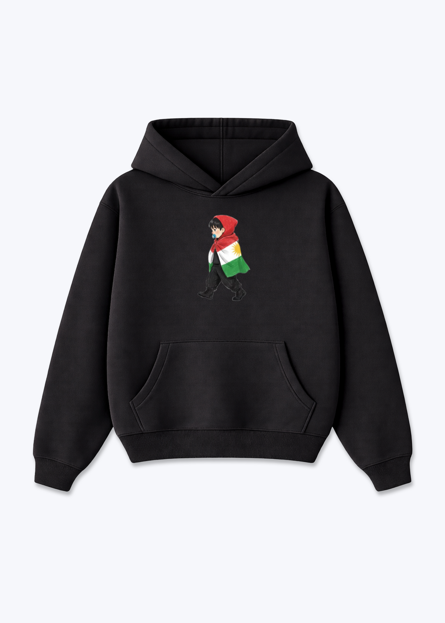 Kurdish Toddler Oversized Hoodie - Black Front (Designed)