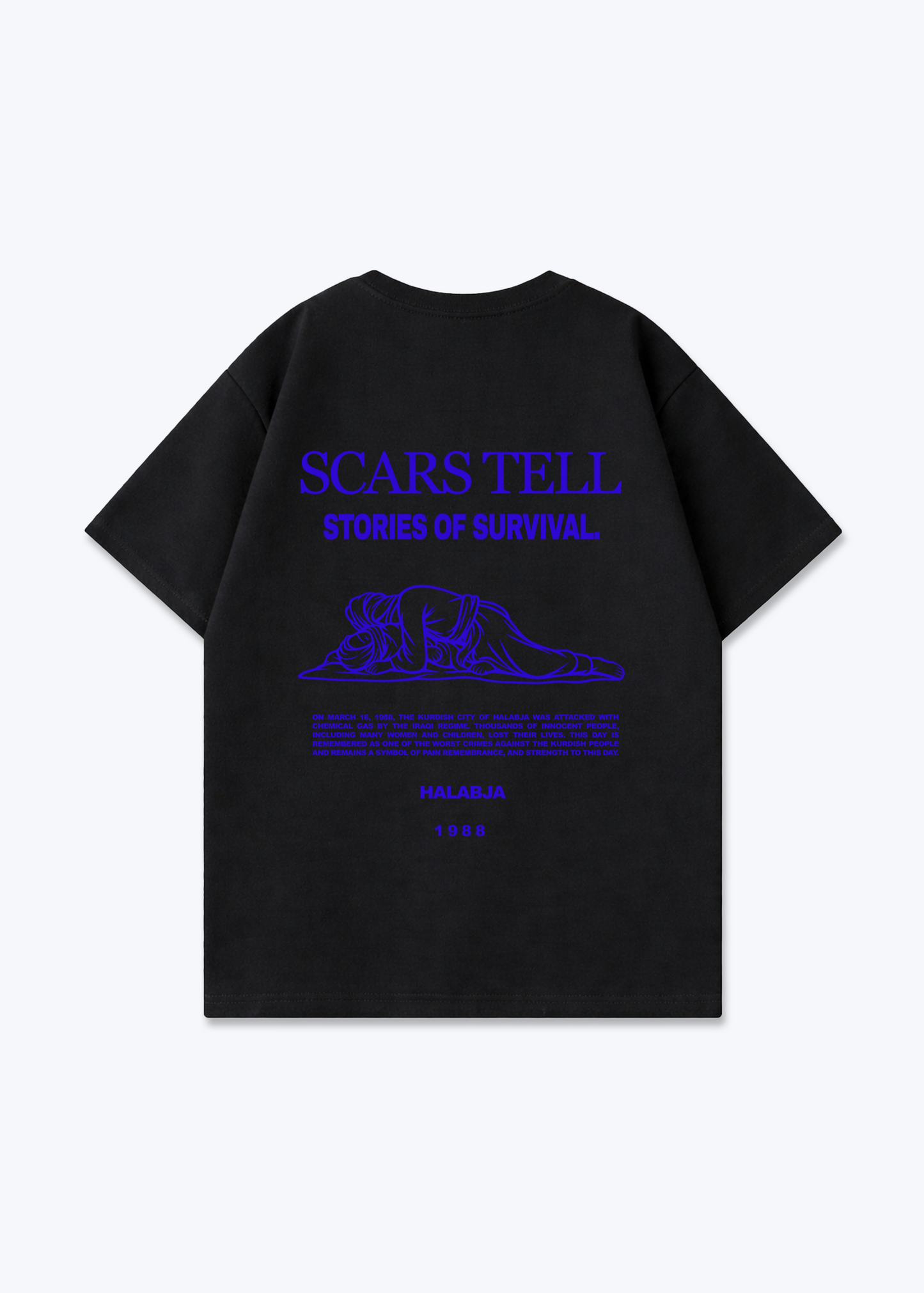 Scars Tell stories of Survival Oversized Shirt - Black Back (Designed)