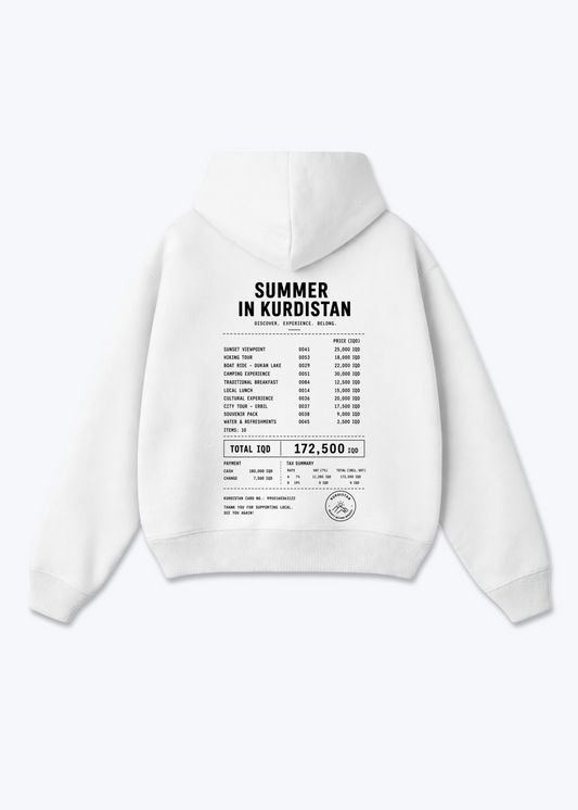 Summer in Kurdistan Bon Oversized Hoodie - White Back (Designed)