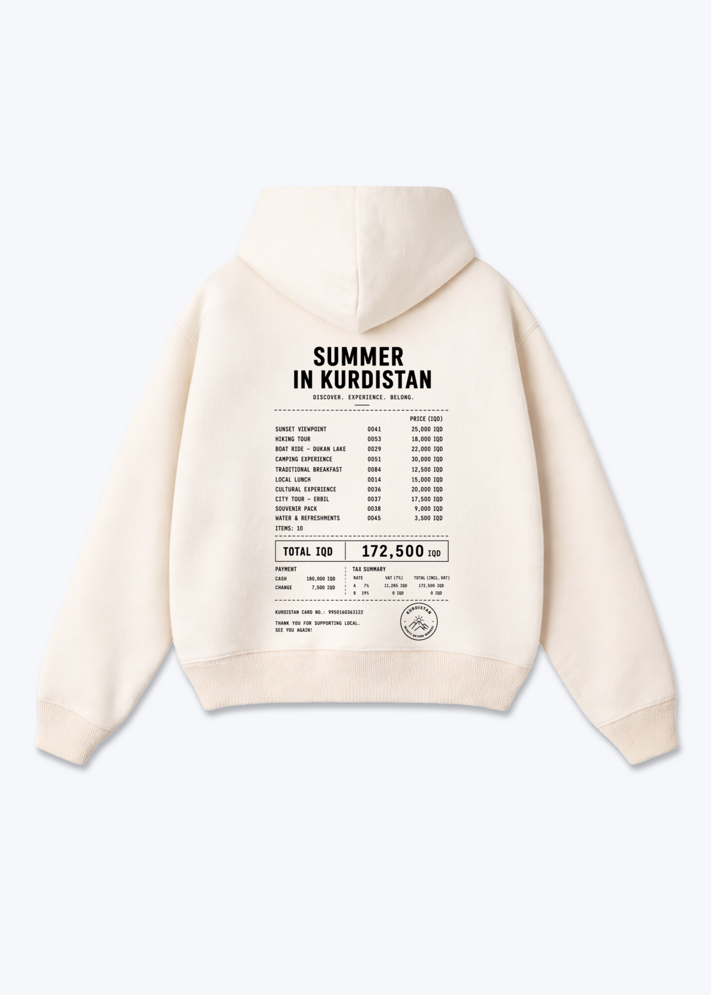 Summer in Kurdistan Bon Oversized Hoodie - Beige Back (Designed)