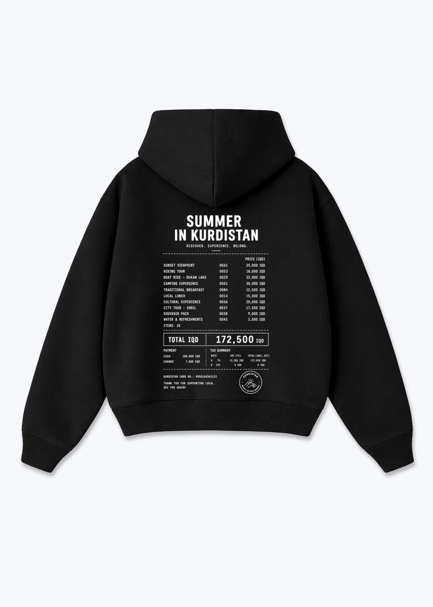 Summer in Kurdistan Bon Oversized Hoodie - Black Back (Designed)