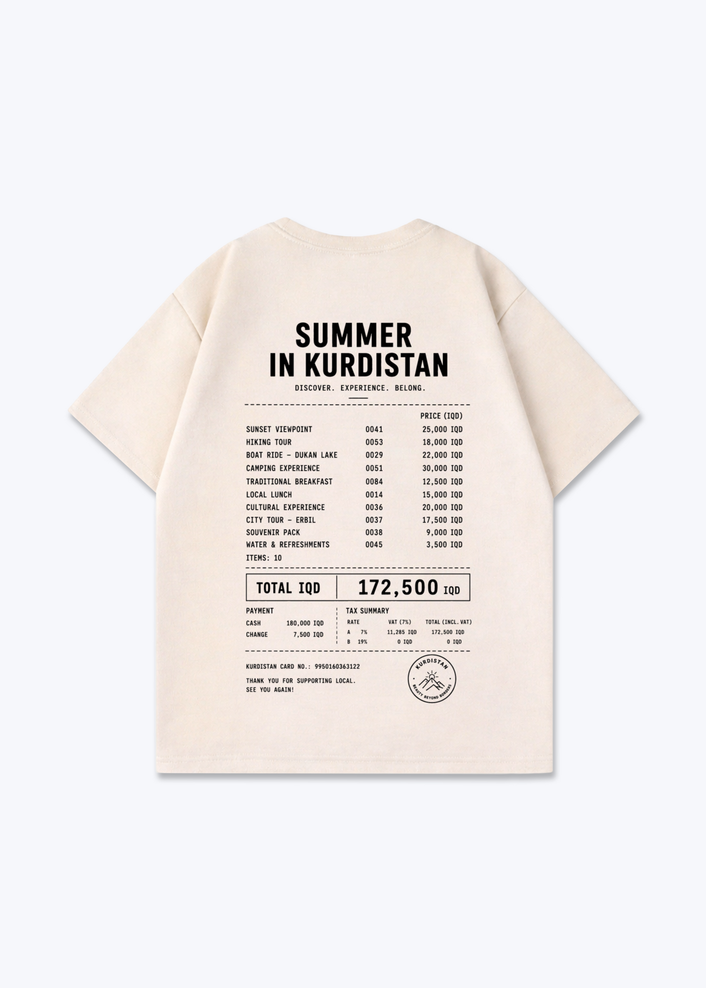 Summer In Kurdistan Bon Oversized Shirt - Beige Back (Designed)