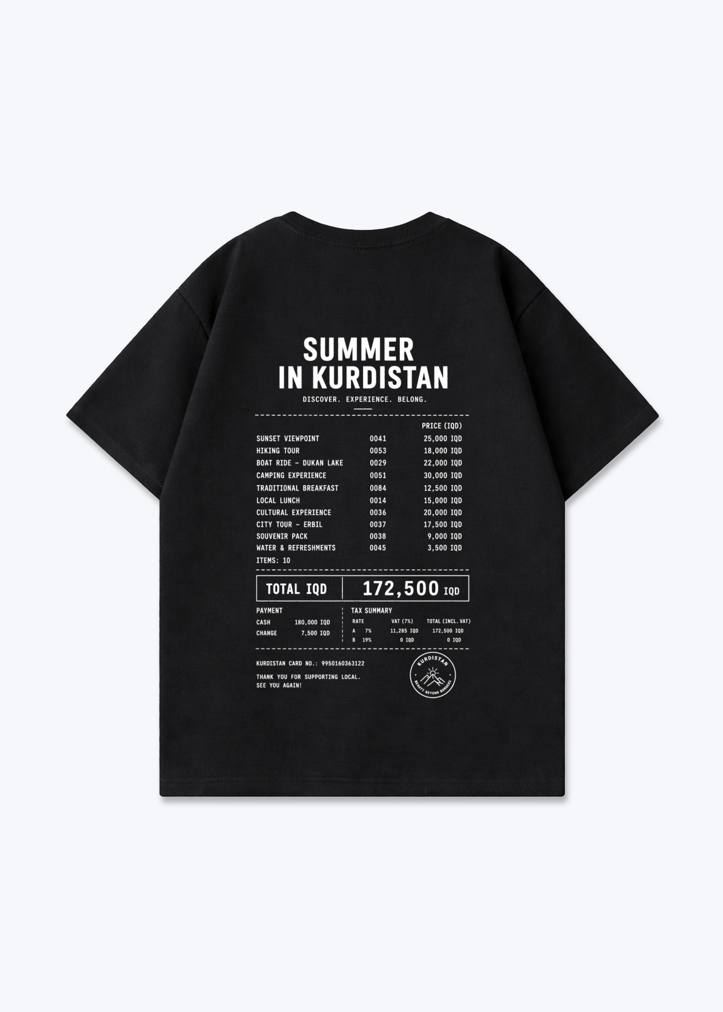 Summer In Kurdistan Bon Oversized Shirt - Black Back (Designed)