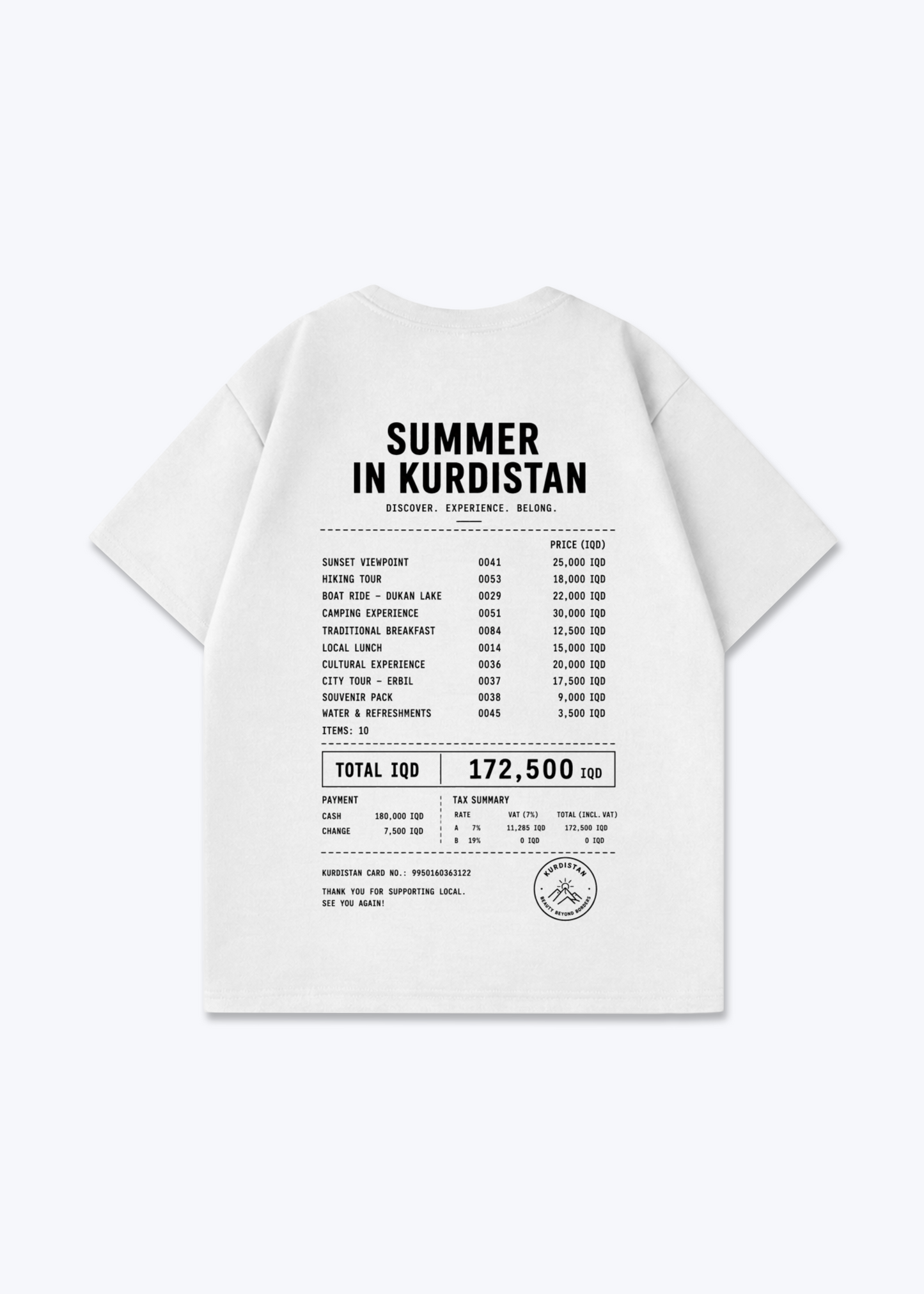 Summer In Kurdistan Bon Oversized Shirt - White Back (Designed)