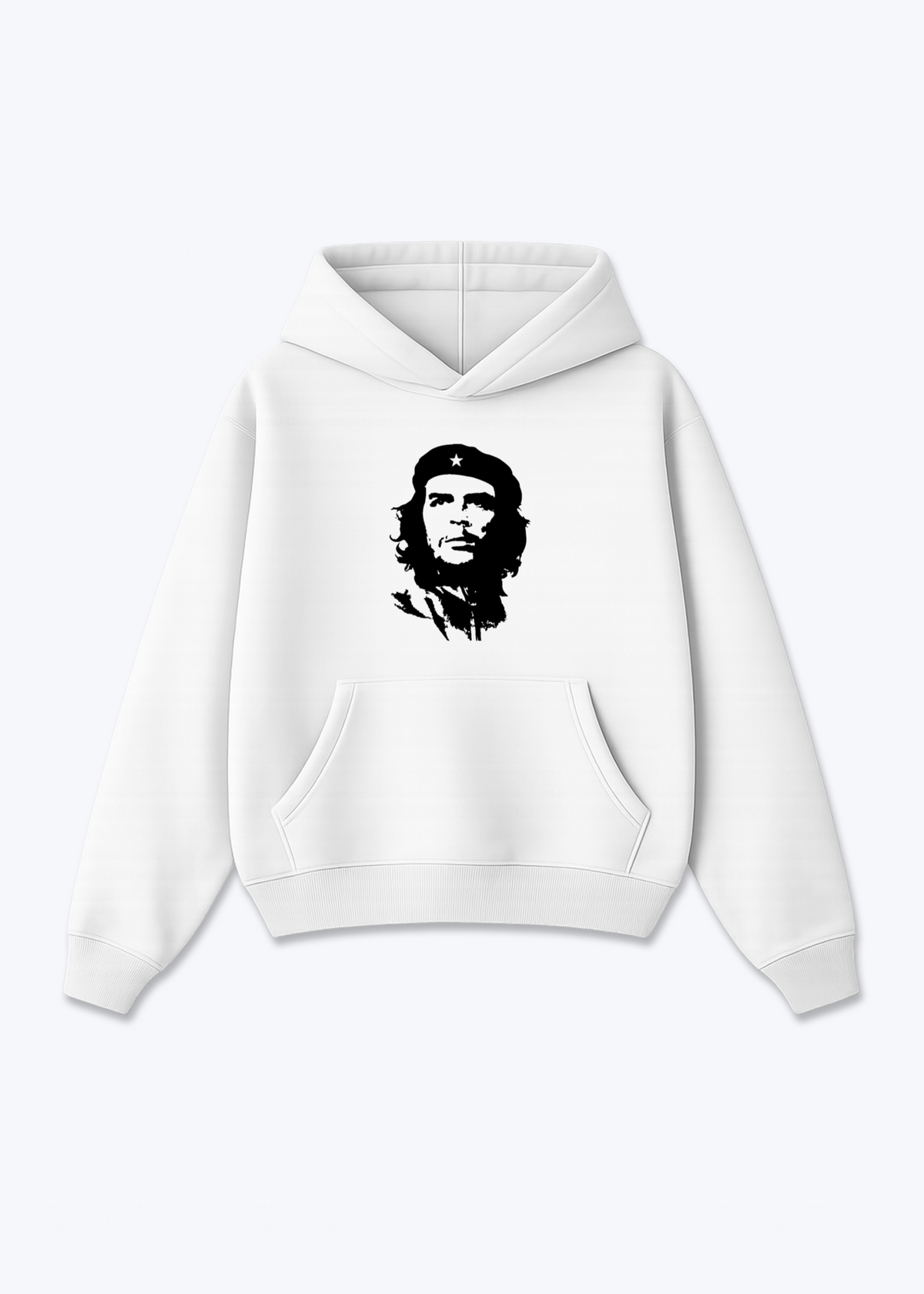 Che Guevara face Oversized Hoodie - White Front (Designed)