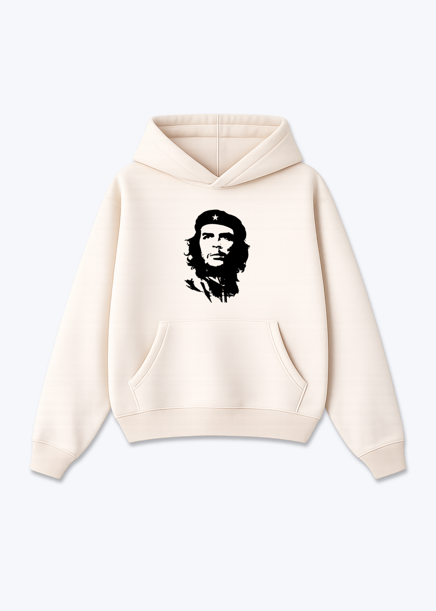 Che Guevara face Oversized Hoodie - Beige Front (Designed)
