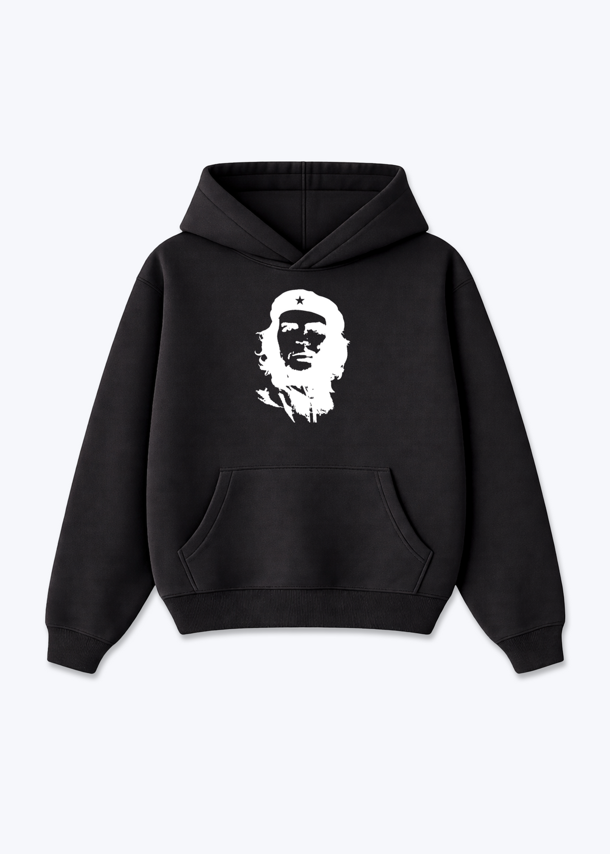 Che Guevara face Oversized Hoodie - Black Front (Designed)