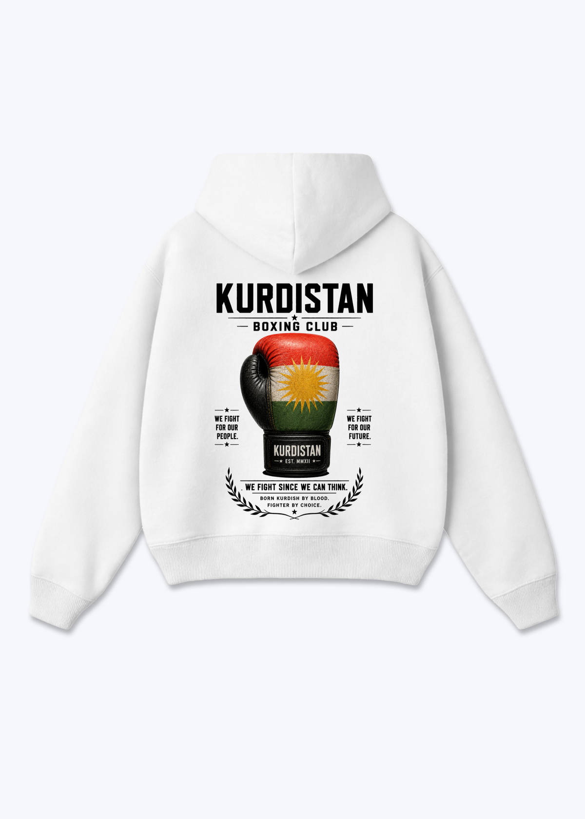 Kurdistan Boxing Club Oversized Hoodie - White Back (Designed)