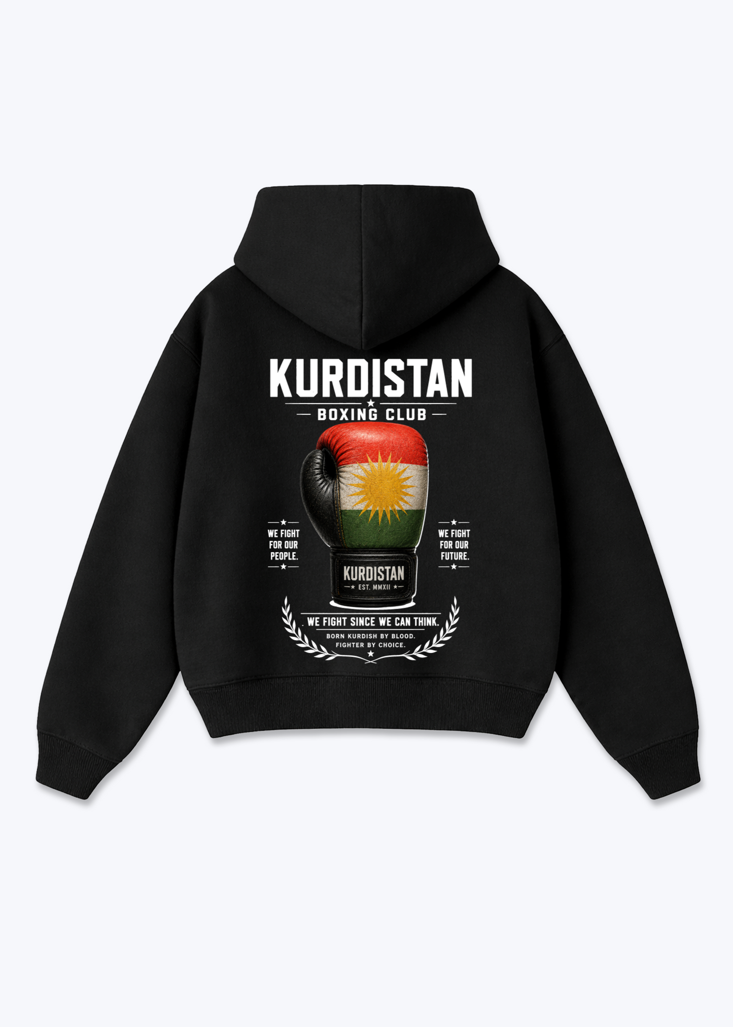 Kurdistan Boxing Club Oversized Hoodie - Black Back (Designed)