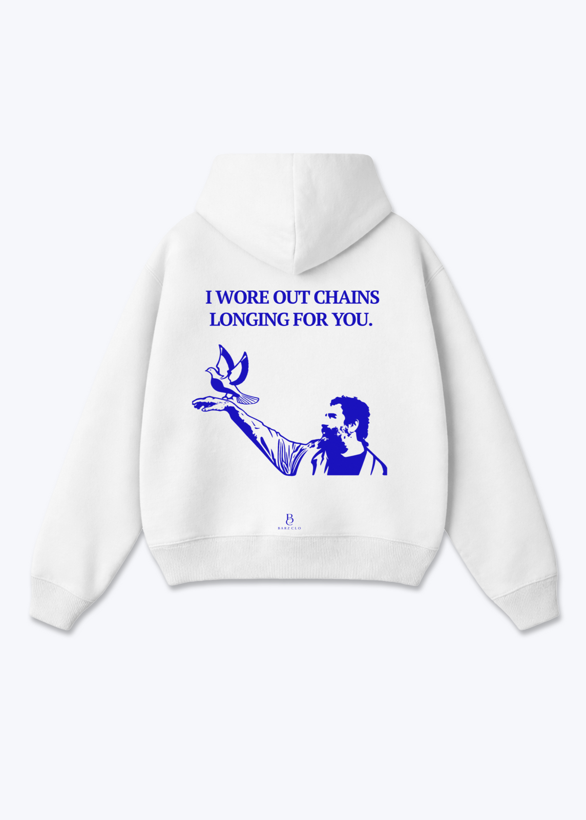 i wore out chains longing for you Oversized Hoodie - White Back (Designed)