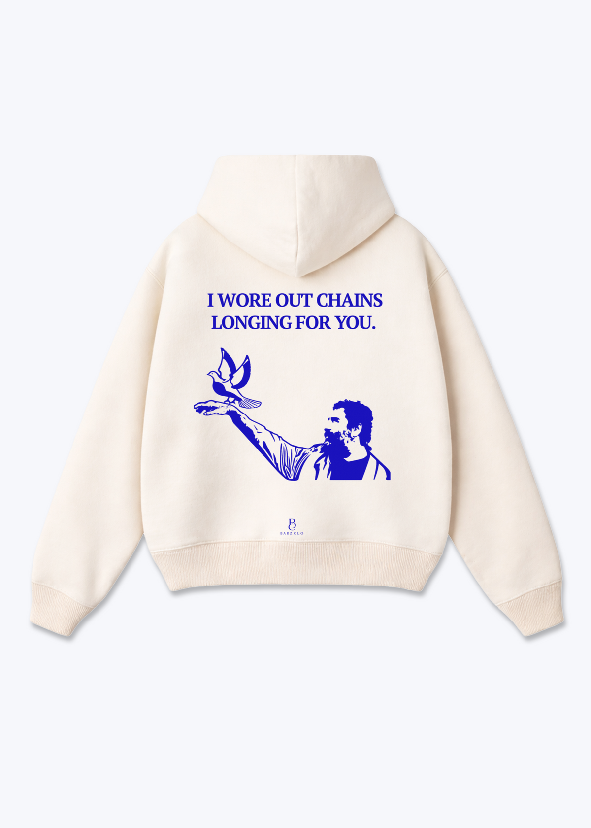 i wore out chains longing for you Oversized Hoodie - Beige Back (Designed)