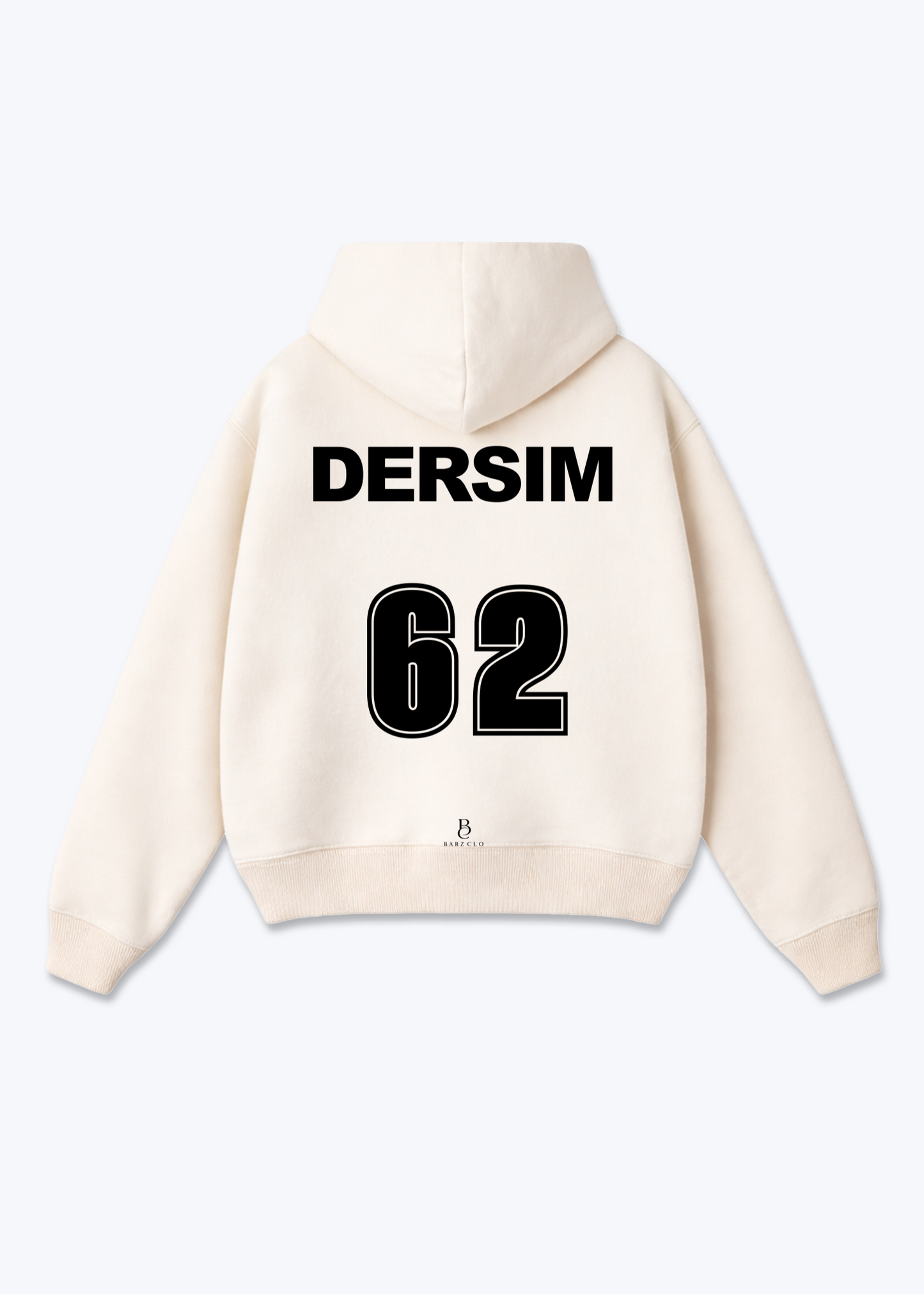 Dersim 62 Oversized Hoodie - Beige Back (Designed)