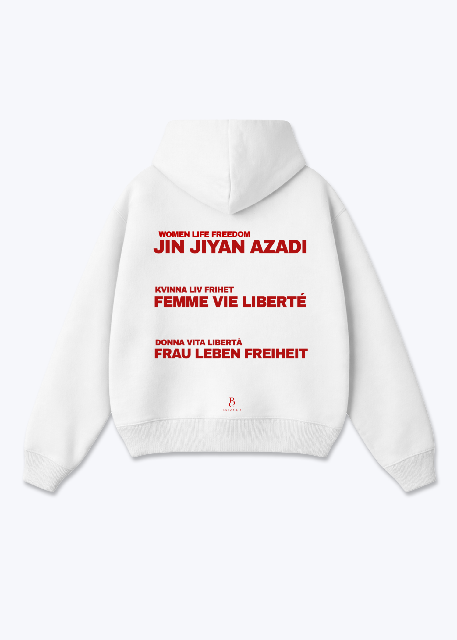Women Life Freedom Oversized Hoodie - White Back (Designed)