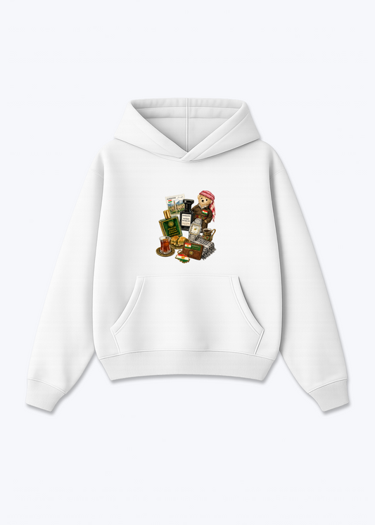 kurdish essence Oversized Hoodie - White Front (Designed)