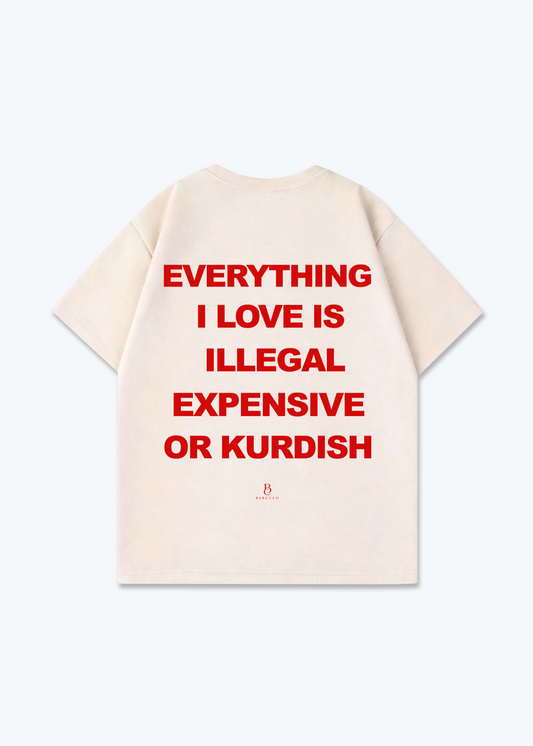 Everything i love Oversized Shirt - Beige Back (Designed)