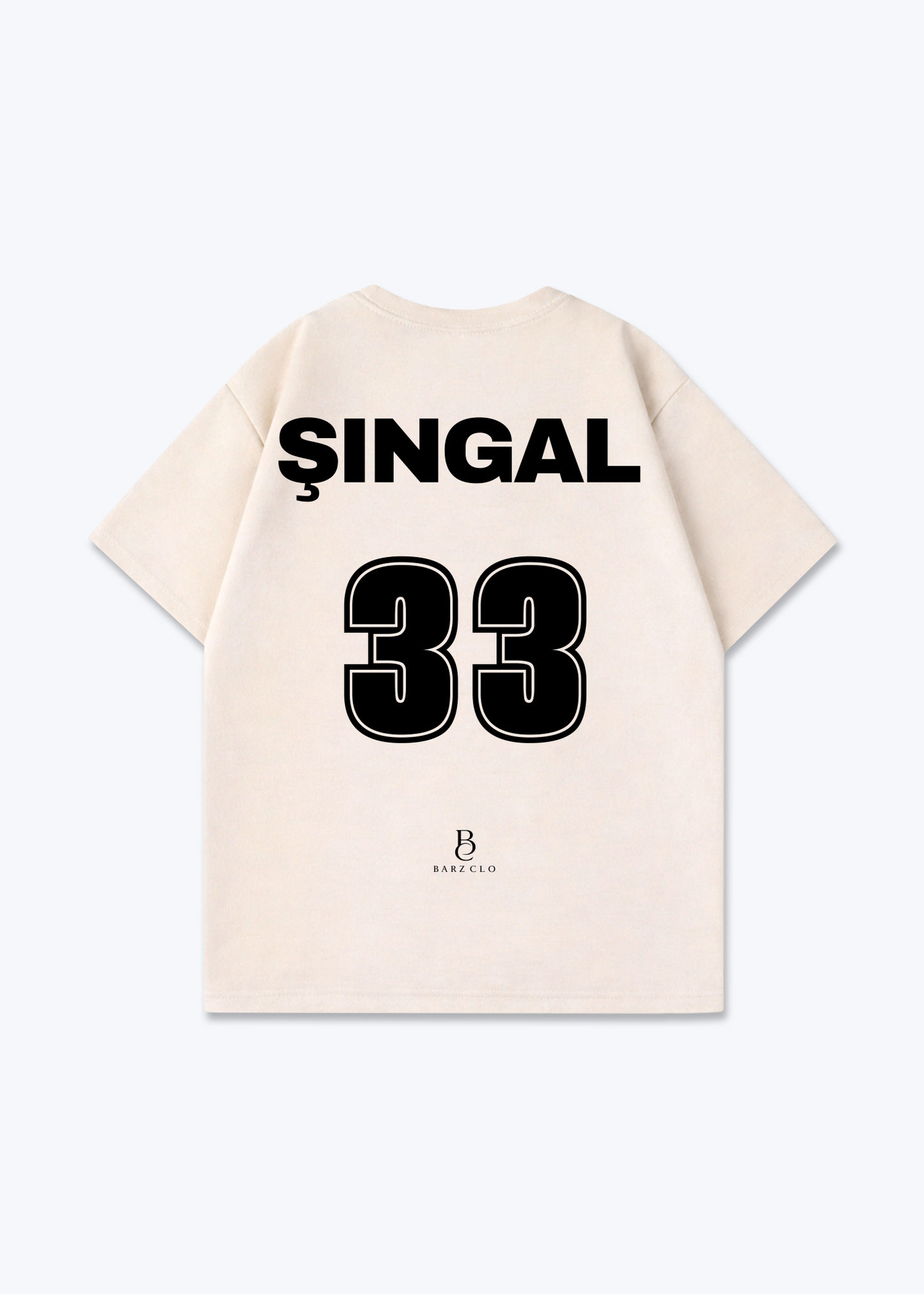 Singal 33 Oversized Shirt - Beige Back (Designed)