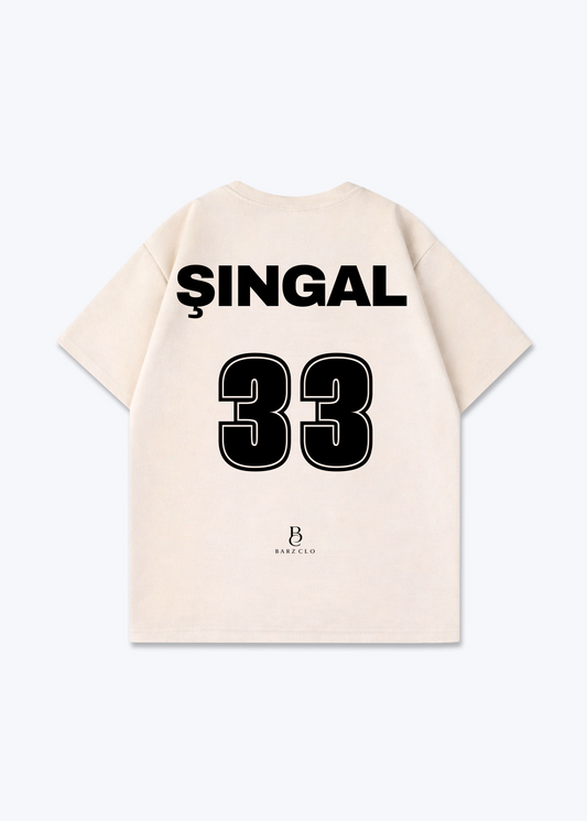 Singal 33 Oversized Shirt - Beige Back (Designed)
