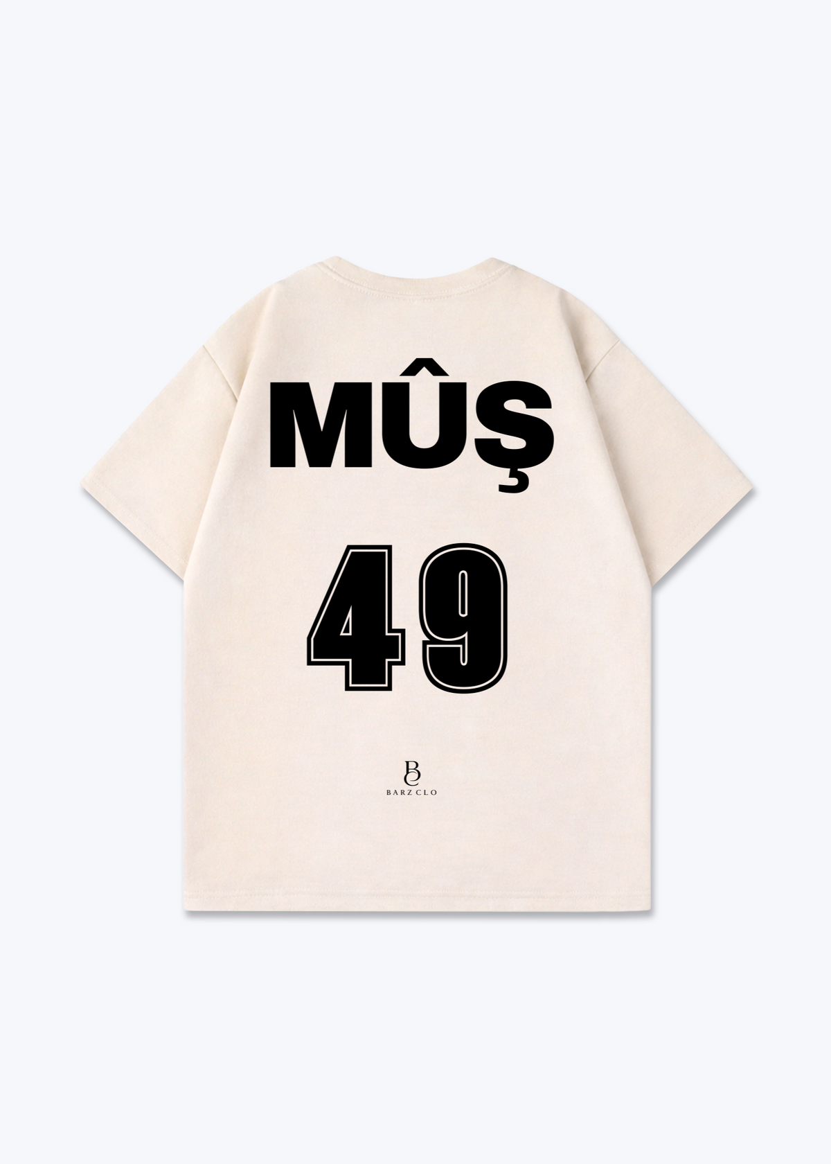 Mus 49 Oversized Shirt - Beige Back (Designed)