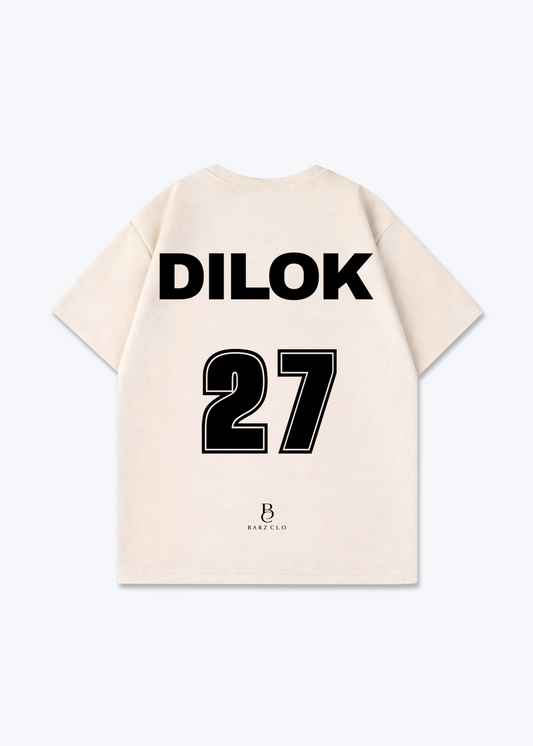 Dilok 27 Oversized Shirt - Beige Back (Designed)