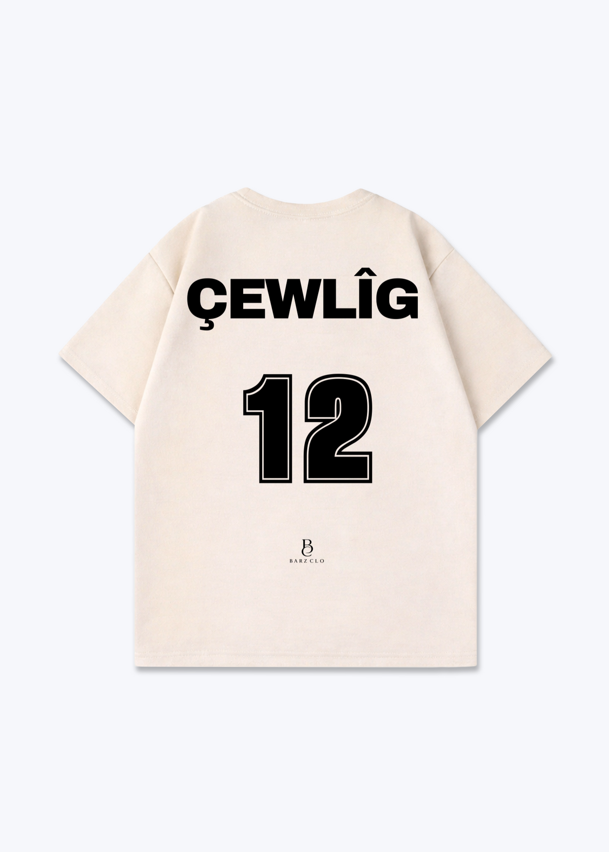 Cewlig 12 Oversized Shirt - Beige Back (Designed)